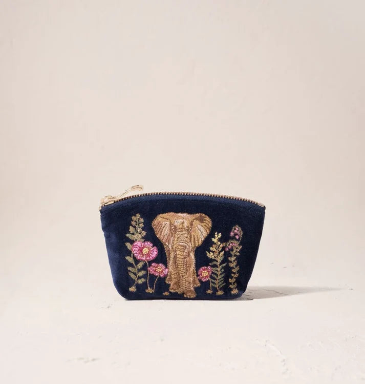 Elizabeth Scarlett - Botanical Elephant Velvet Coin Purse
