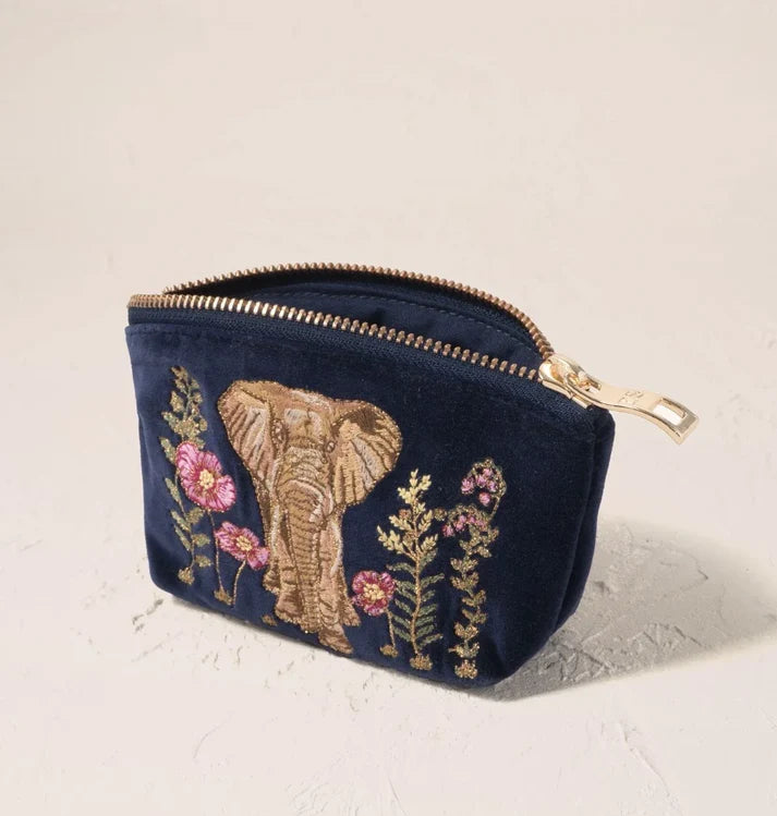 Elizabeth Scarlett - Botanical Elephant Velvet Coin Purse