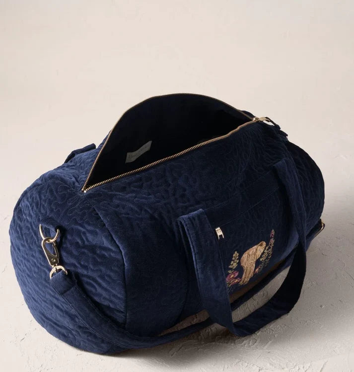 Elizabeth Scarlett - Botanical Elephant Velvet Overnight Bag