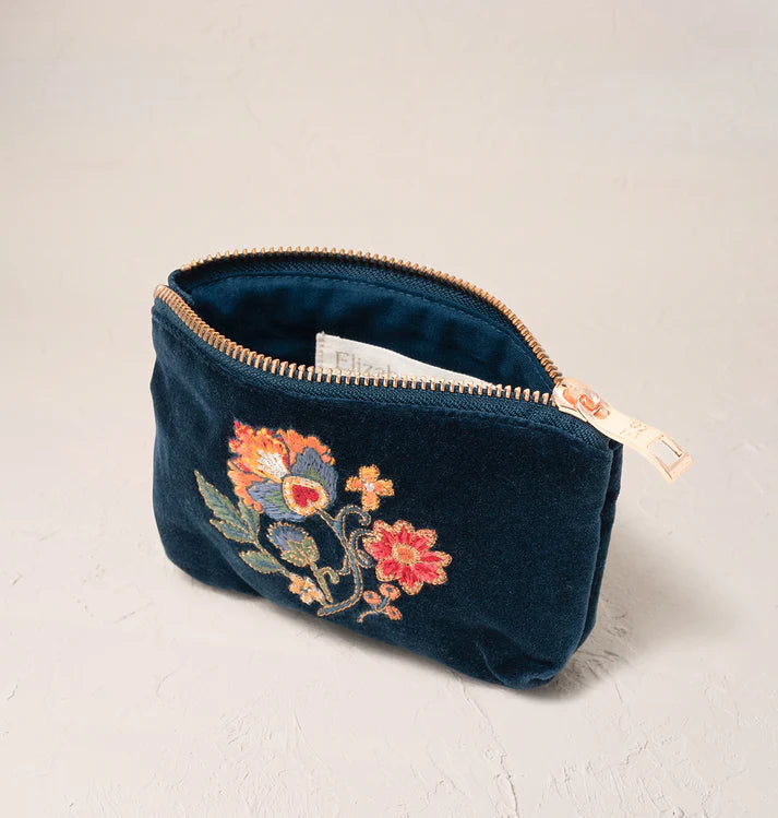 Elizabeth Scarlett Botanical Garden Coin Purse - Ink Blue