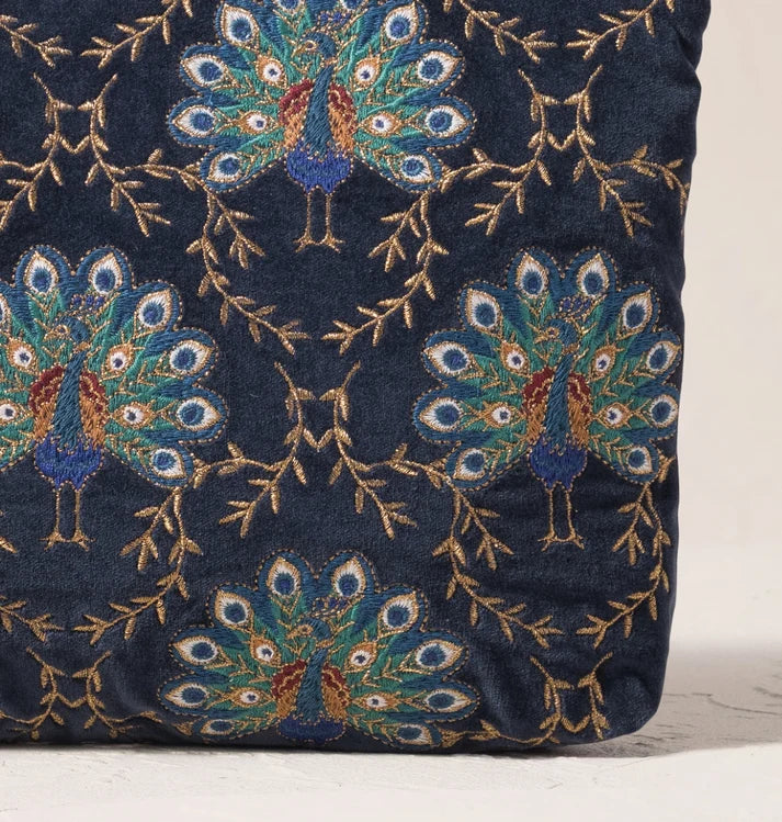 Elizabeth Scarlett - Botanical Peacock Velvet Everyday Pouch
