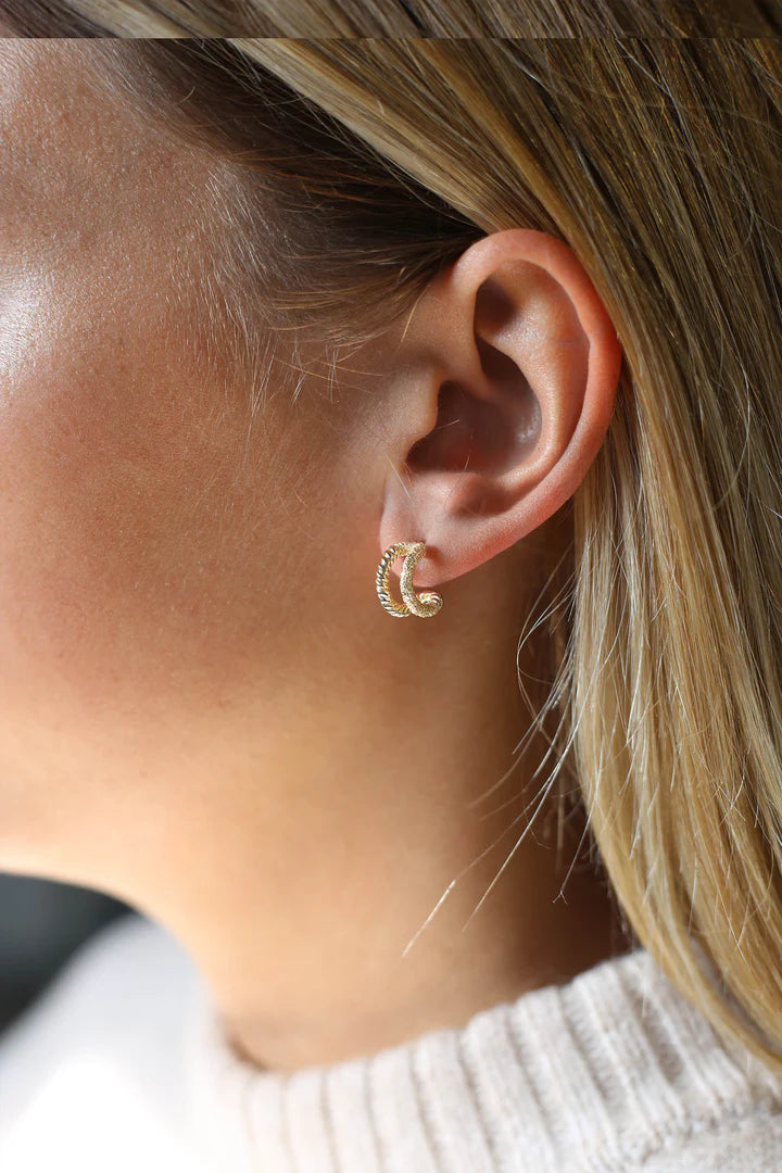 Tutti & Co Braid Earrings - Gold