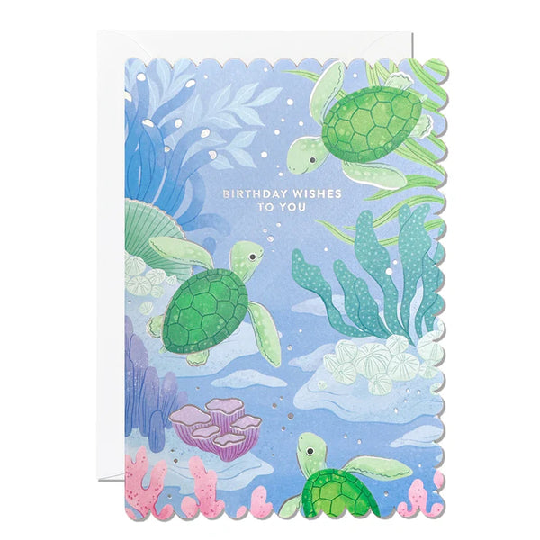Sea Turtle Birthday Wishes Card