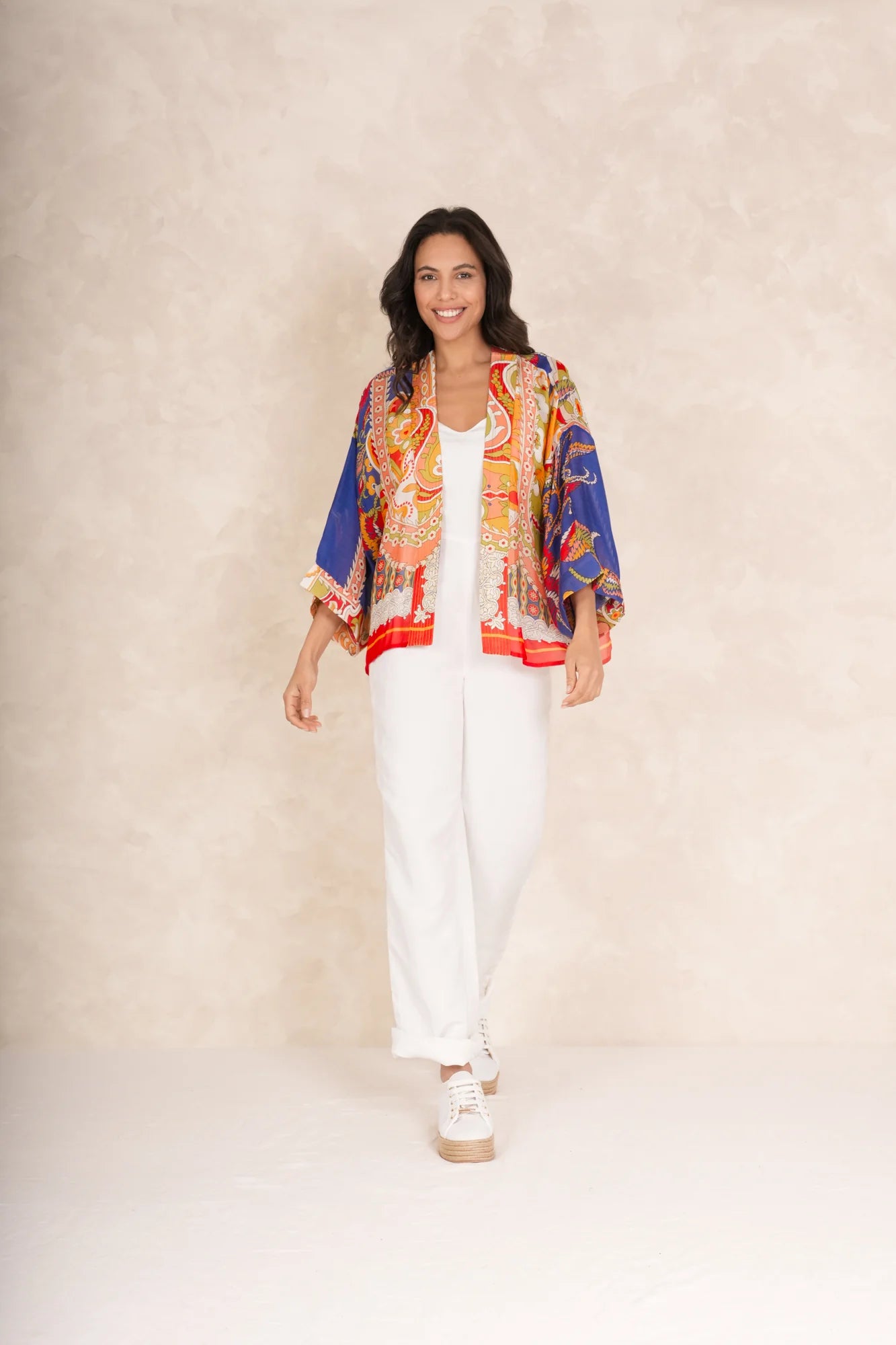 Carnival Cobalt Kimono - One Hundred Stars
