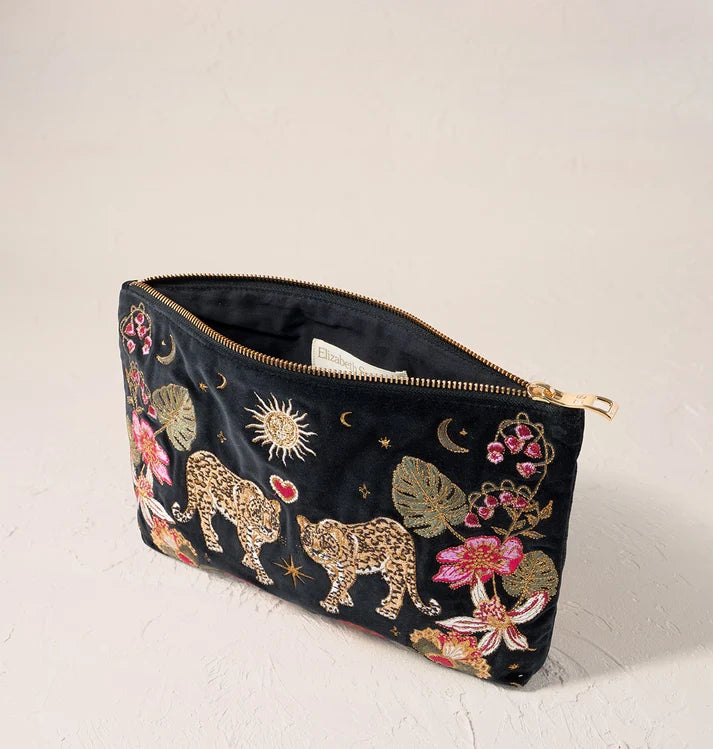 Elizabeth Scarlett - Celestial Leopard Velvet Everyday Pouch
