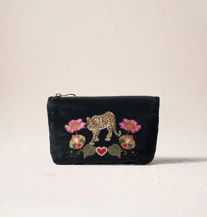Elizabeth Scarlett - Celestial Leopard Velvet Mini Pouch