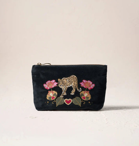 Elizabeth Scarlett - Celestial Leopard Velvet Mini Pouch