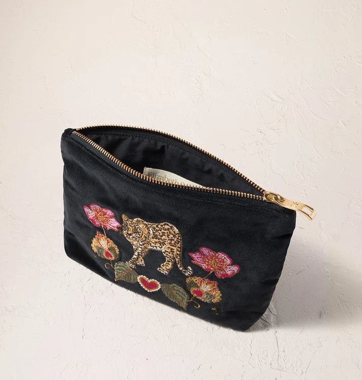 Elizabeth Scarlett - Celestial Leopard Velvet Mini Pouch