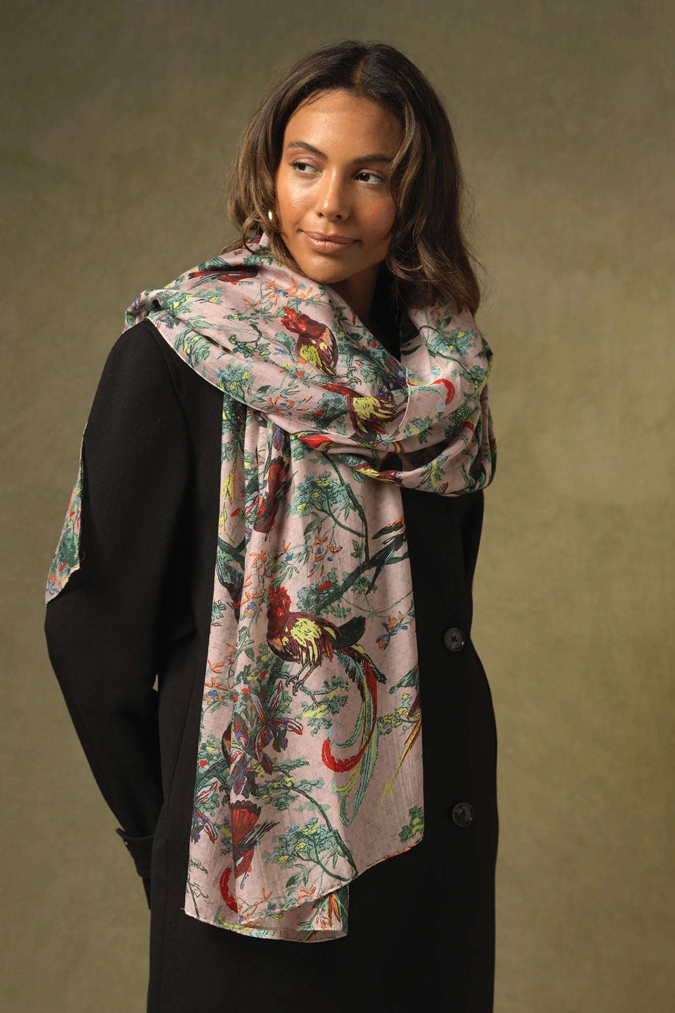 Chinoiserie Pink Scarf - One Hundred Stars