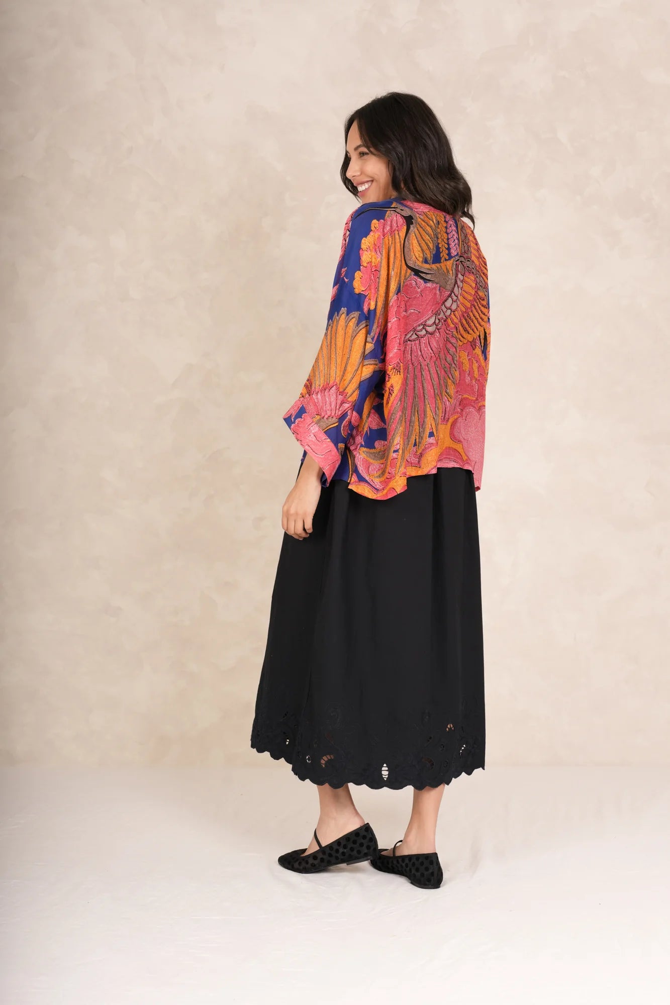 Crane Cobalt Kimono - One Hundred Stars