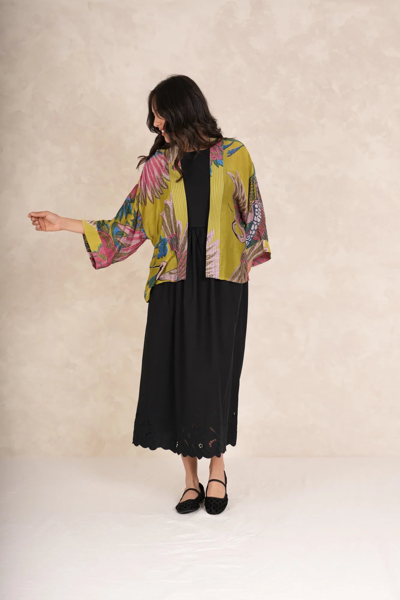 Crane Olive Kimono - One Hundred Stars