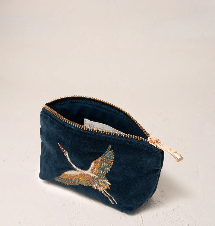 Elizabeth Scarlett Cranes Coin Purse - Ink Blue