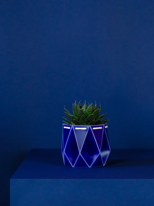 POTR Origami Plant Pot 11cm - Navy