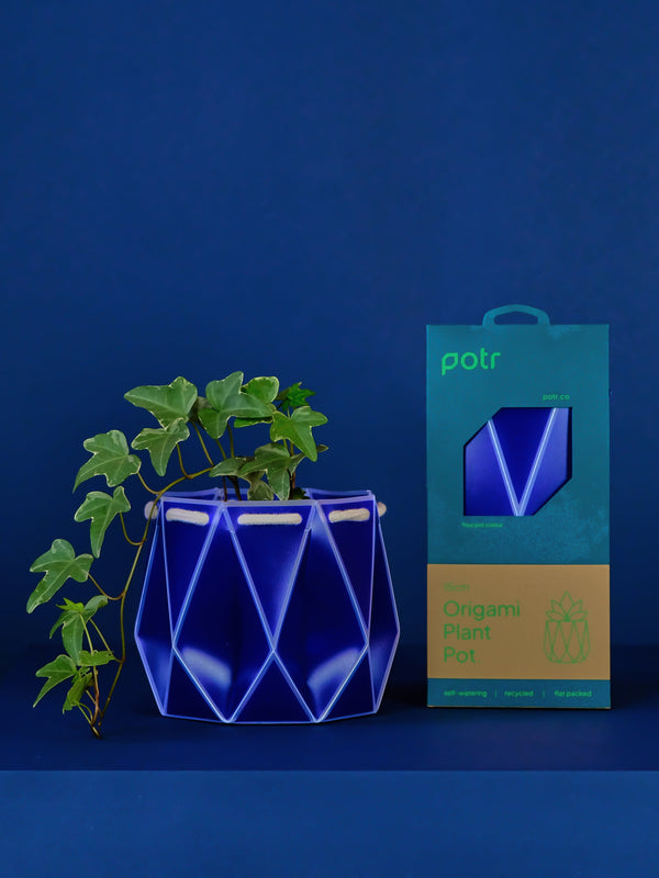 POTR Origami Plant Pot 15cm - Navy