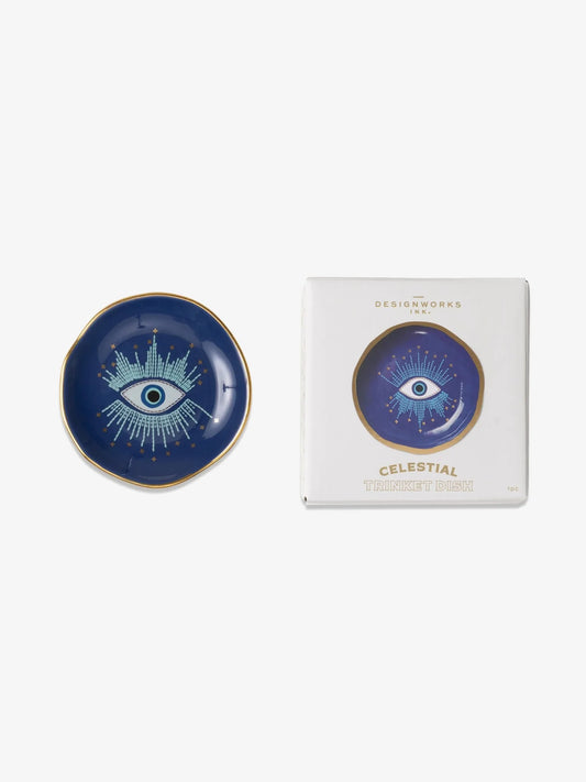 Designworks Ink Celestial Ceramic Trinket Dish - Starry Eyed