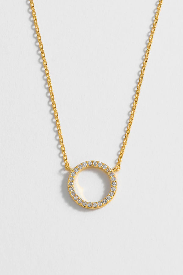 Estella Bartlett Circle CZ Necklace - Gold Plated