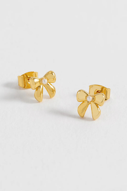 Estella Bartlett Pearl Bow Stud Earrings