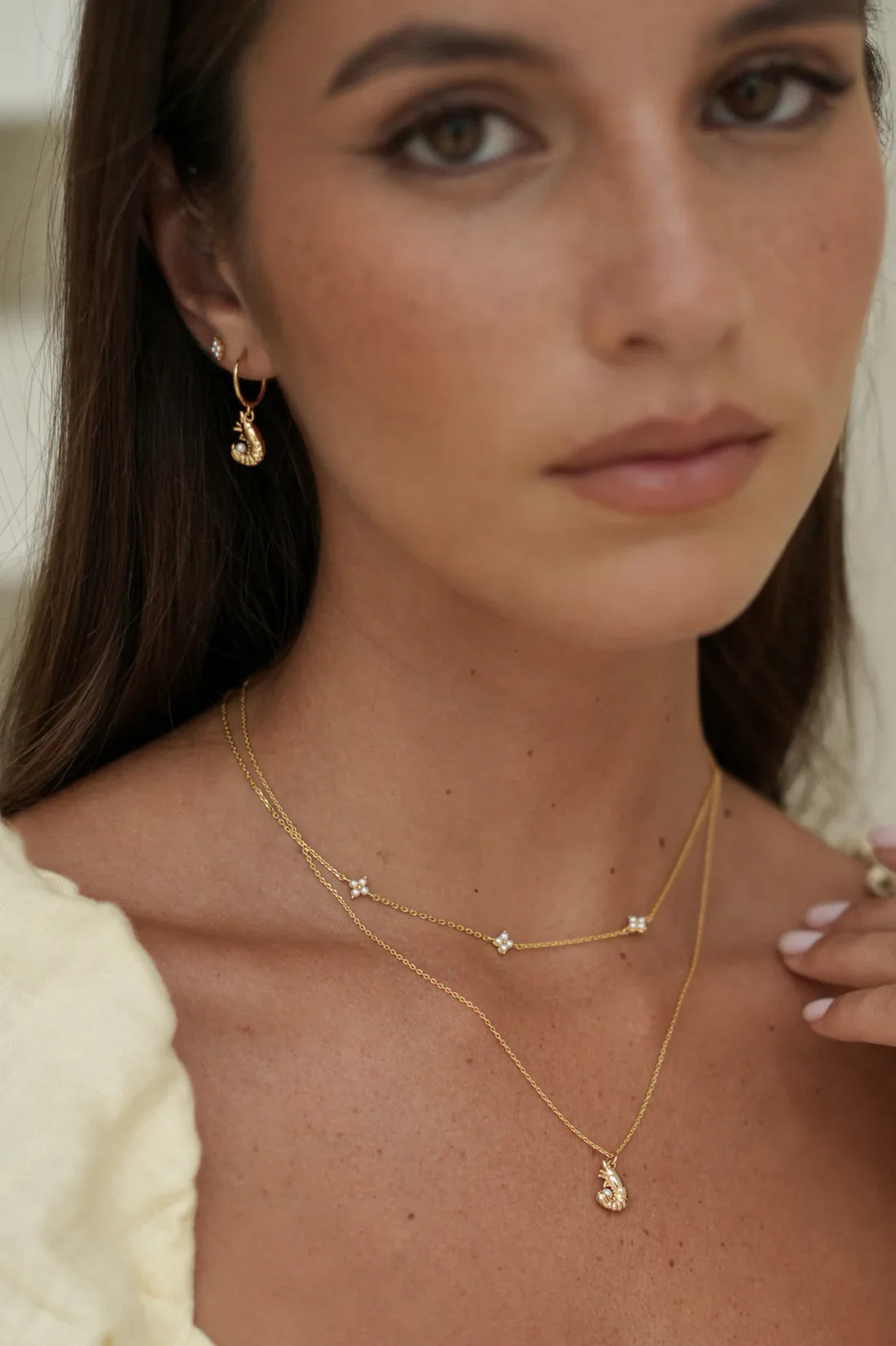 Estella Bartlett - Shrimp Charm Hoops