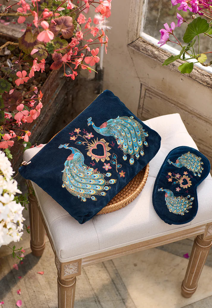 Elizabeth Scarlett - Peacock Floral Eye Mask