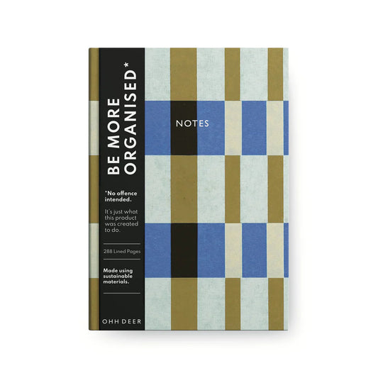 Ohh Deer Linen Notebook - Evelina Blue Green Stripes