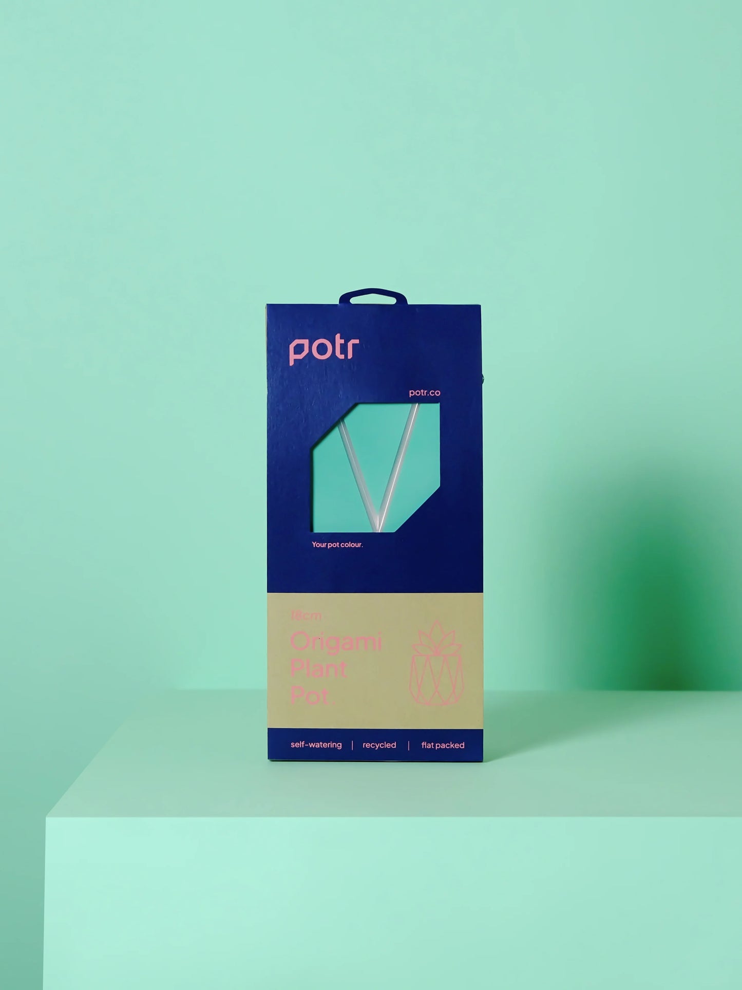 POTR Origami Plant Pot 18cm - Aqua