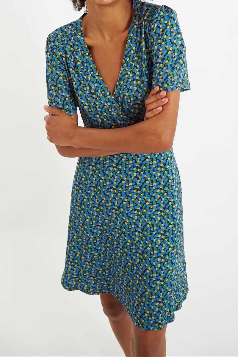 Louche - Frankie Bubble Pop Wrap Mini Jersey Dress