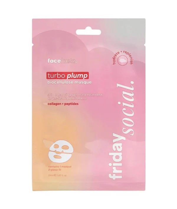Face Facts - Friday Social Turbo Plump Biocellulose Masque