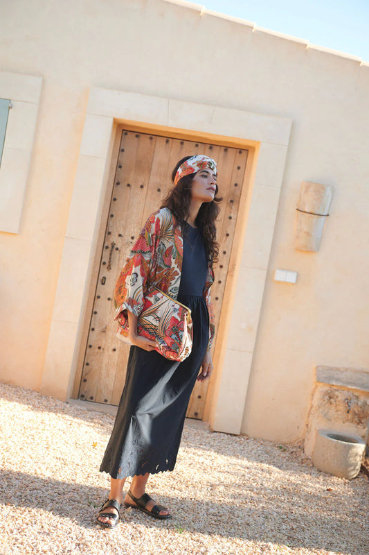Fiesta Orange kimono - One Hundred Stars