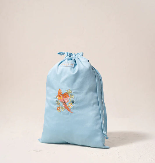 Elizabeth Scarlett Flying Parrots Laundry Bag - French Blue