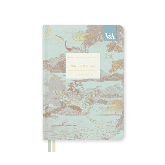 V&A - Eastern Elegance Flying Cranes B6 Fabric Hardback Notebook