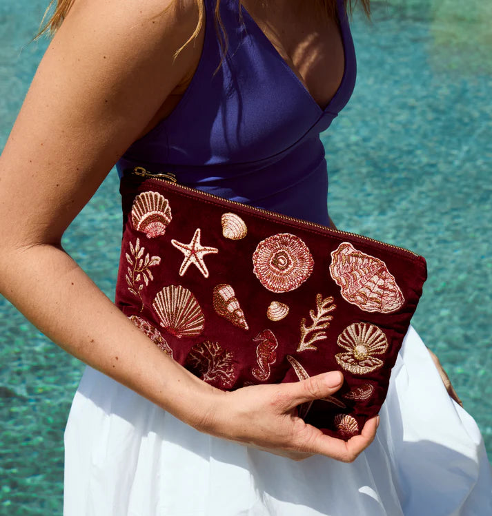 Elizabeth Scarlett - Ocean Treasures Velvet Everyday Pouch