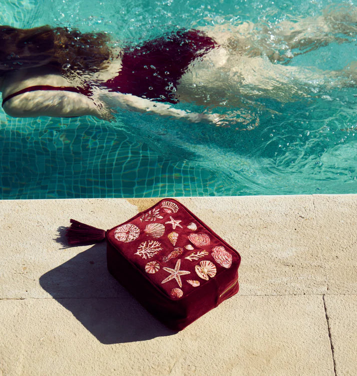 Elizabeth Scarlett - Ocean Treasures Velvet Wash Bag
