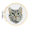 Kikkerland Tabby Cat Mini Cross Stitch Embroidery Kit