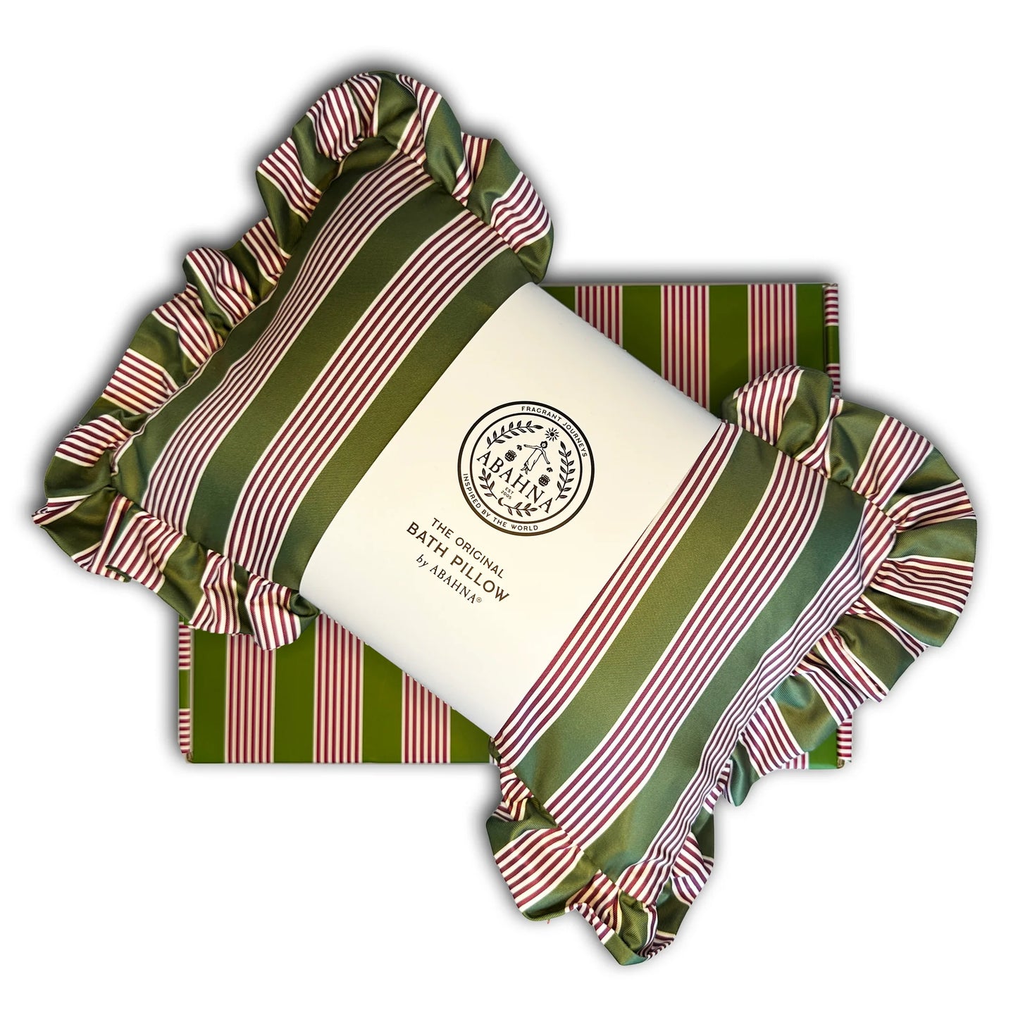 Abahna® - The Original Bath Pillow Pink & green striped