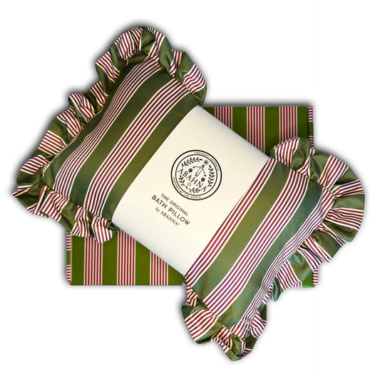 Abahna® - The Original Bath Pillow Pink & green striped