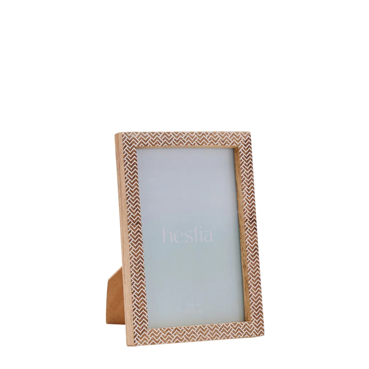 Hestia Chevron Stamped Carved Wood Photo Frame 4" x 6"