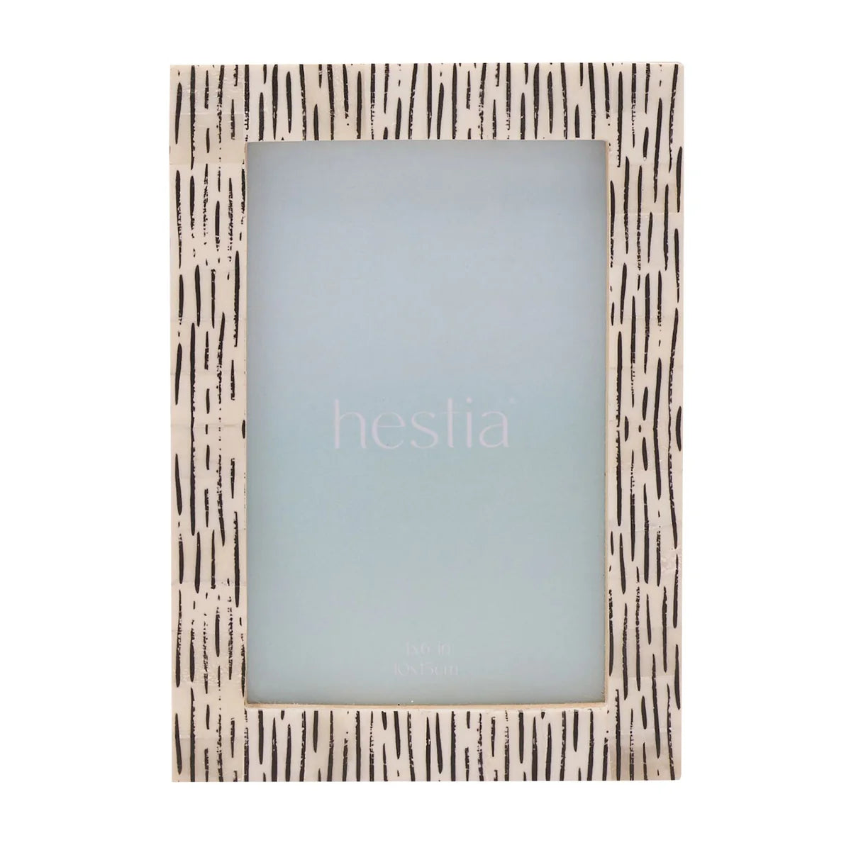 Hestia Striped Bone Photo Frame 4" x 6"