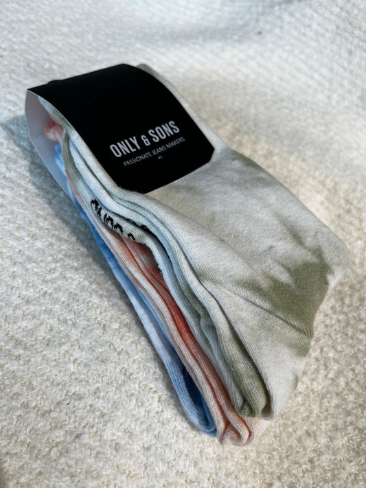 ONLY & SONS Men's Socks – Dusty, Olive, Pumpkin