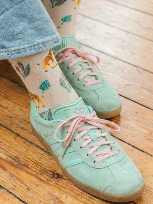 Sock Talk - Giraffe Bamboo Socks in Cream