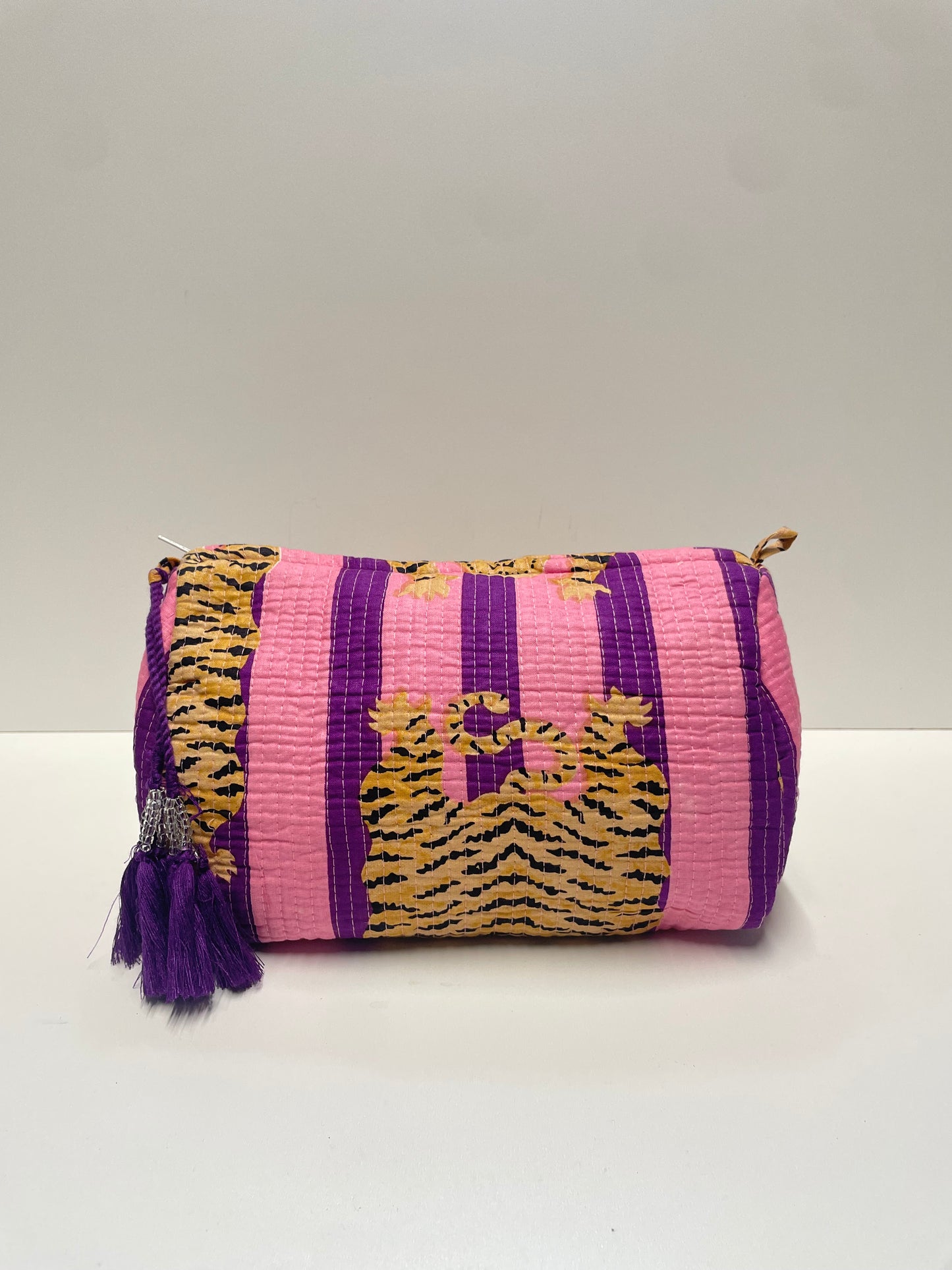 CYC Tibetan Tiger Purple Cotton Wash Bag - Large