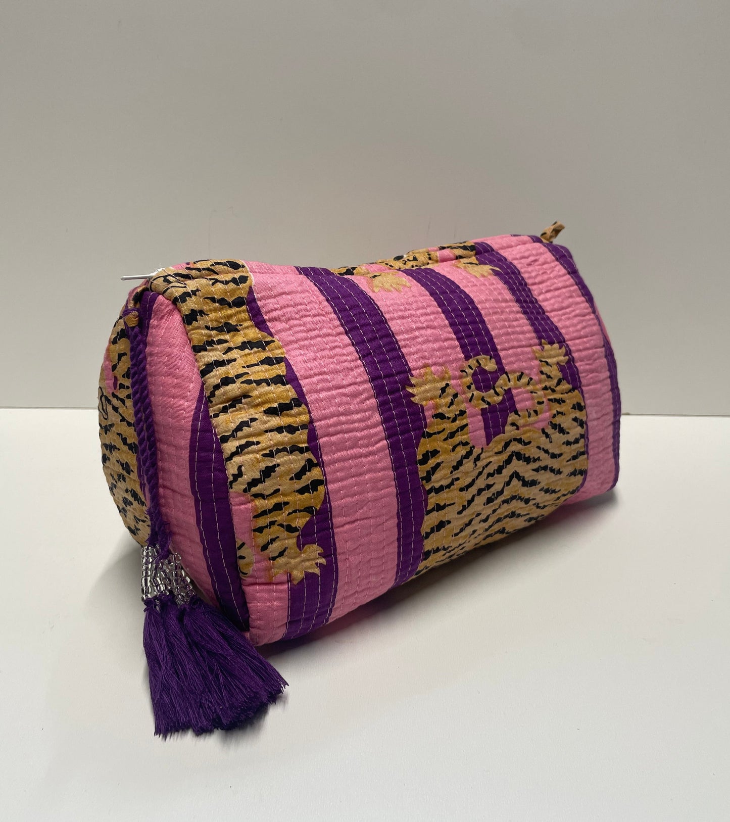CYC Tibetan Tiger Purple Cotton Wash Bag - Large