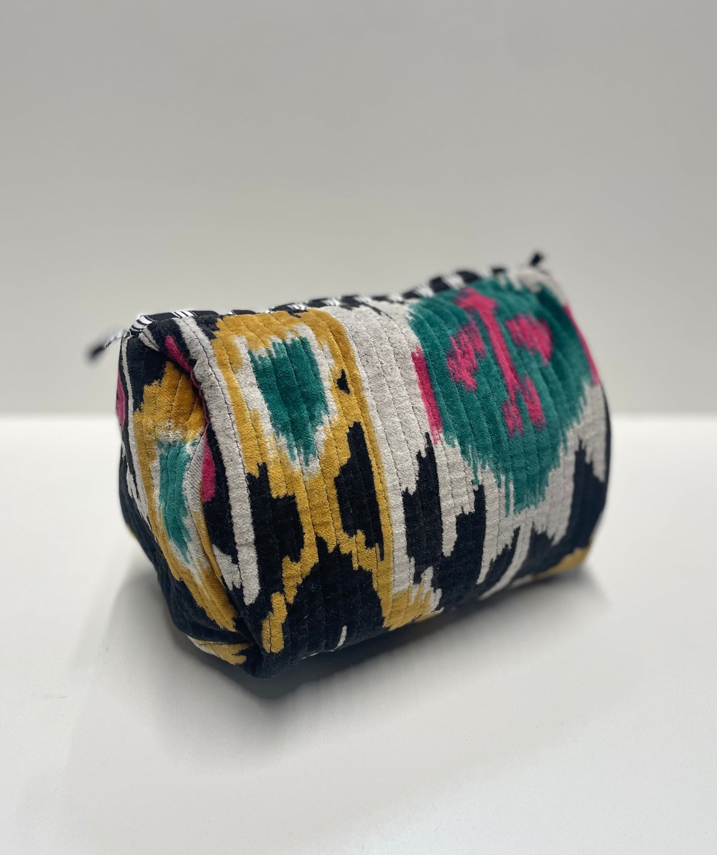 CYC Ikat Black Velvet Wash Bag - Medium
