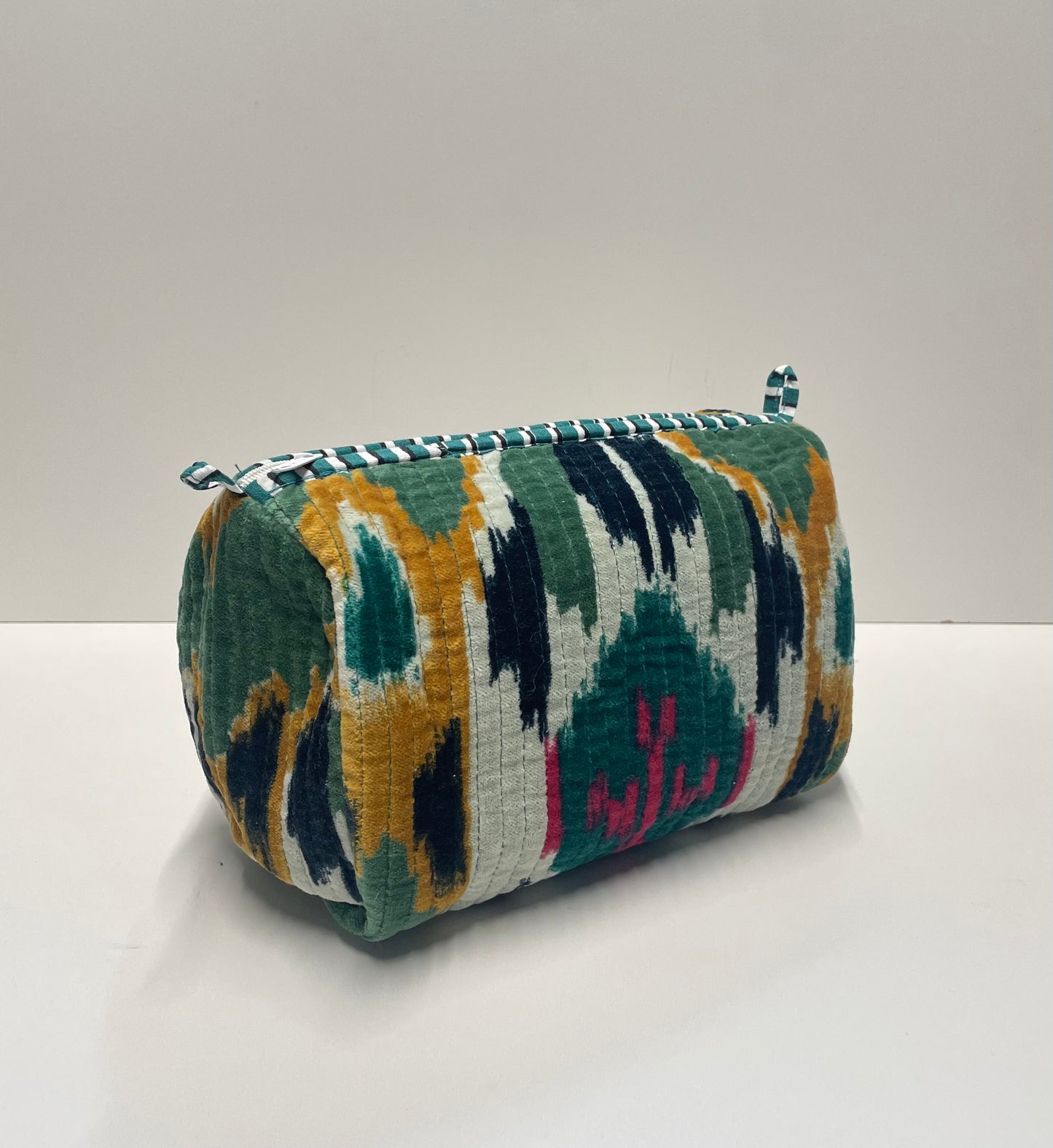 CYC Ikat Green Velvet Wash Bag - Medium