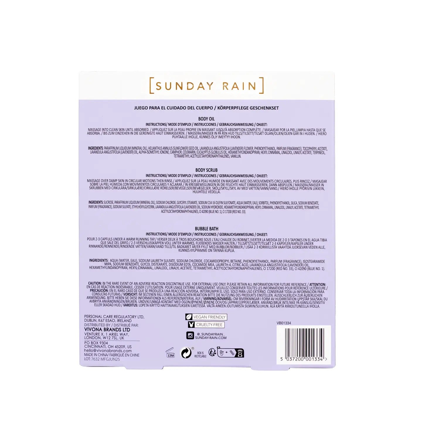 Sunday Rain - Lavender + Cedarwood Relax Trio