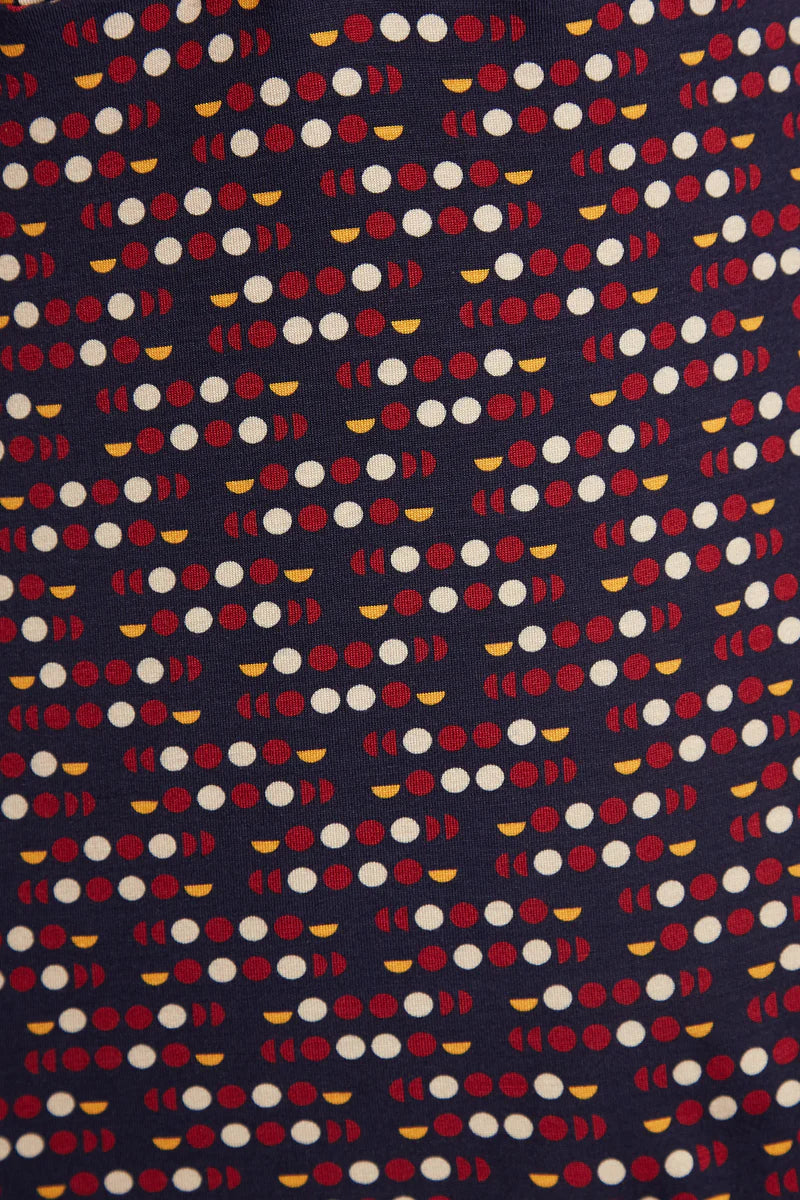 Louche London Jona Retro Dots Print Long Sleeve Mini Dress