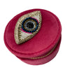 Sixton Beaded Eye Jewellery Box - Bright Pink