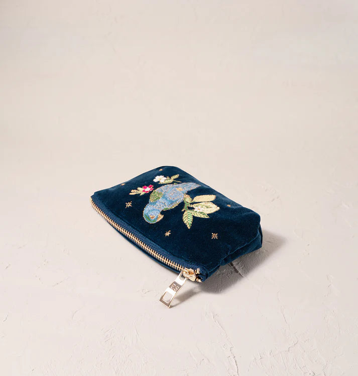 Elizabeth Scarlett Tropical Parrot Coin Purse - Ink Blue