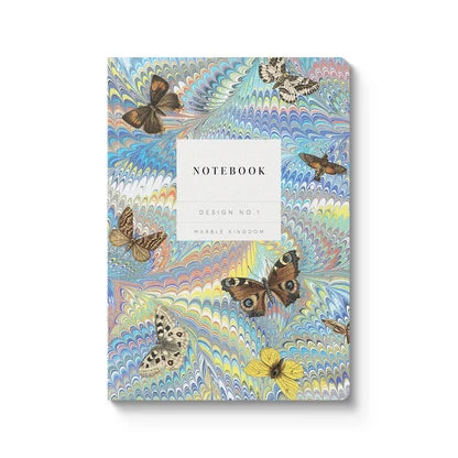 Ohh Deer - Marble Butterfly Blue A5 Premium Paperback Notebook
