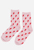 Sock Talk Women's Light Pink Red Lightning Bolt Glitter Socks