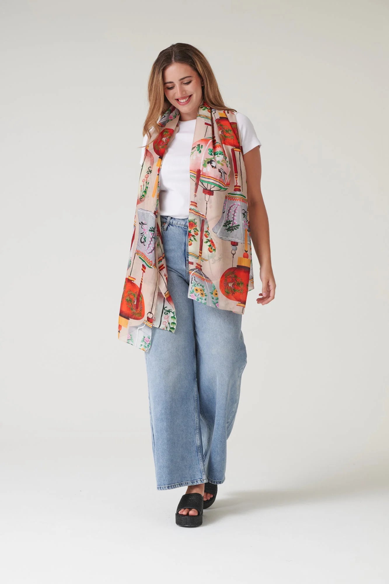 Lanterns Red Scarf - One Hundred Stars